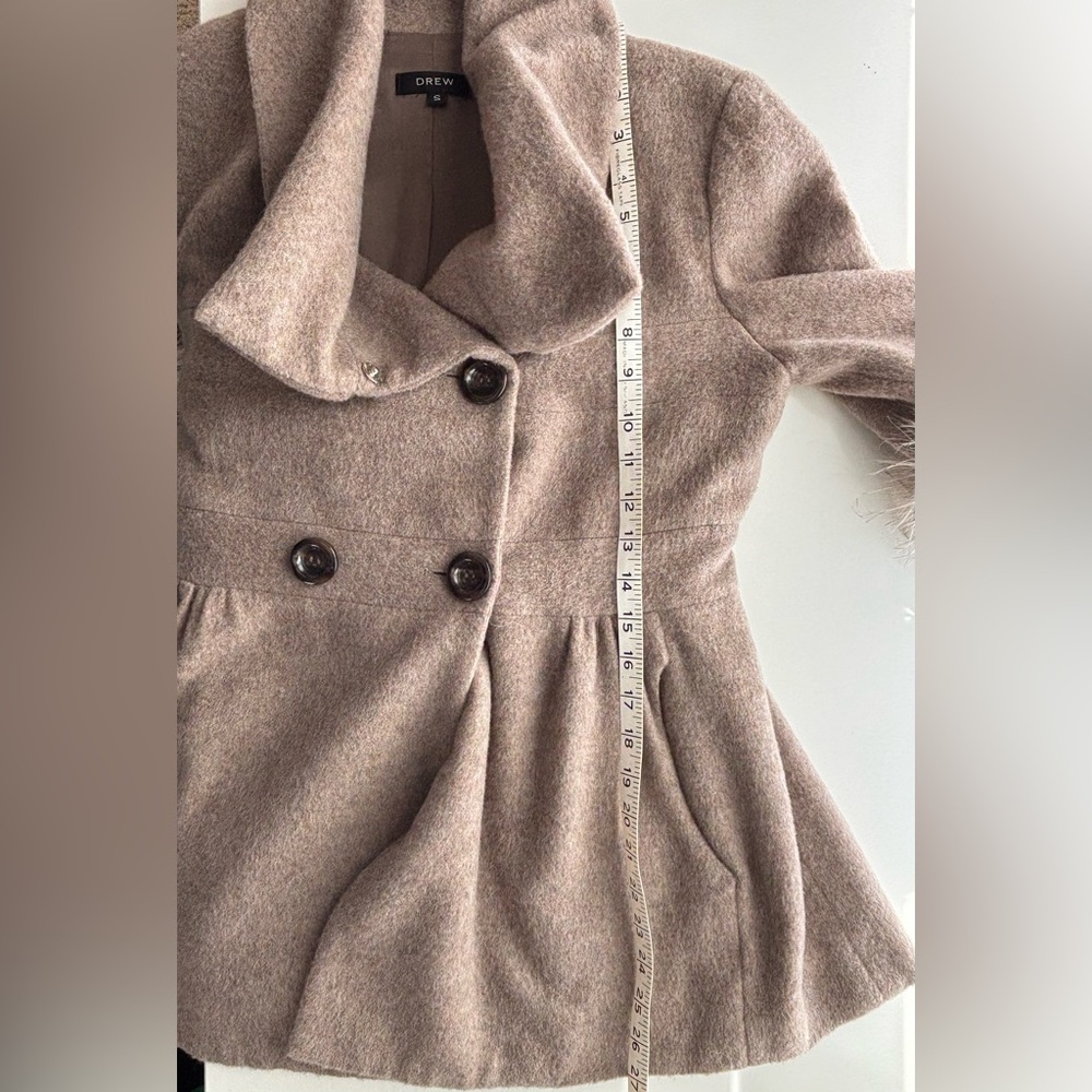 DREW for ANTHROPOLOGIE Wool blend jacket coat with faux fur sleeves size Small - Picture 12 of 12